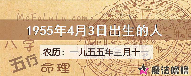 1955年4月3日出生的八字怎么样？