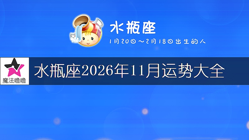 水瓶座2026年11月运势