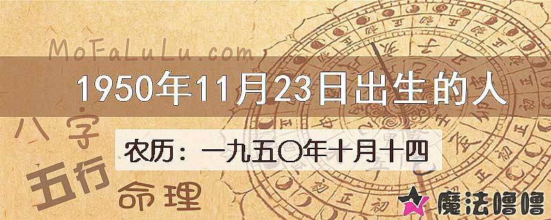 1950年11月23日出生的八字怎么样？
