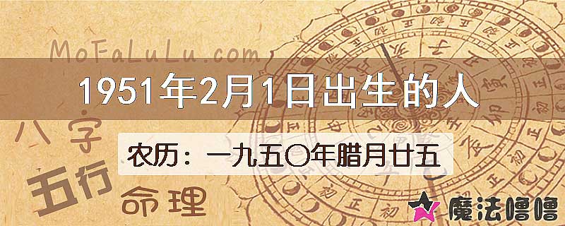 1951年2月1日出生的八字怎么样？