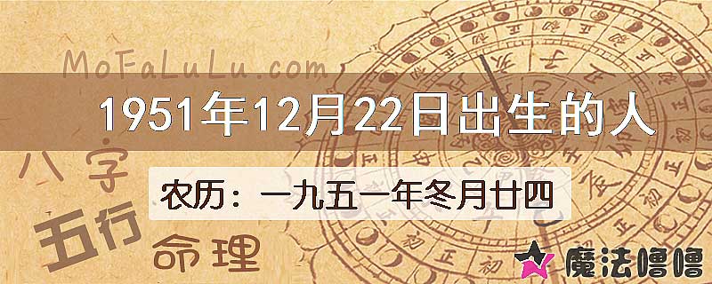 1951年12月22日出生的八字怎么样？
