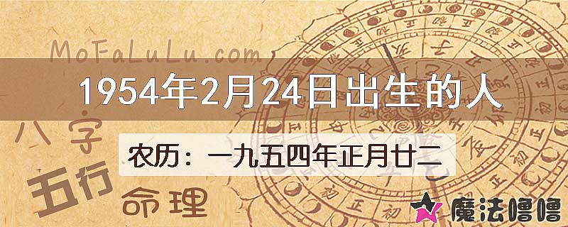1954年2月24日出生的八字怎么样？