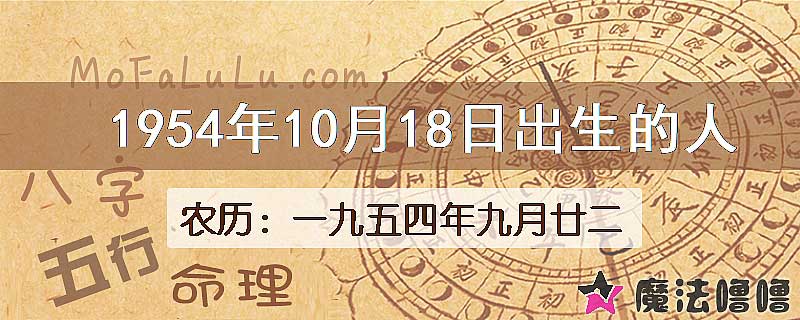 1954年10月18日出生的八字怎么样？