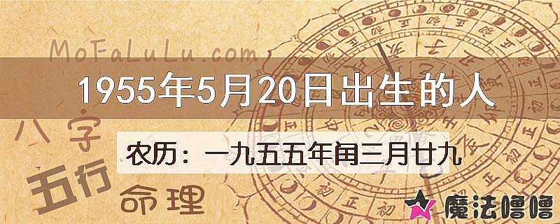 1955年5月20日出生的八字怎么样？