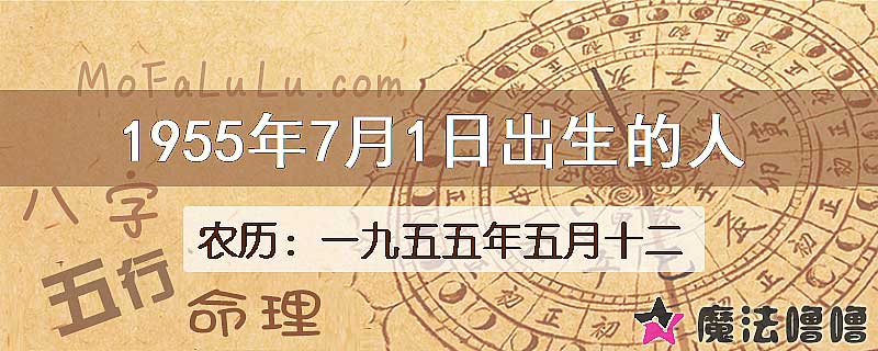 1955年7月1日出生的八字怎么样？