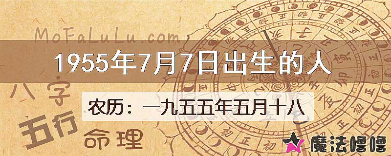 1955年7月7日出生的八字怎么样？