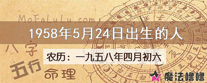 1958年5月24日出生的人