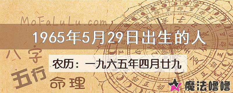 1965年5月29日出生的人