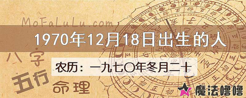 1970年12月18日出生的八字怎么样？