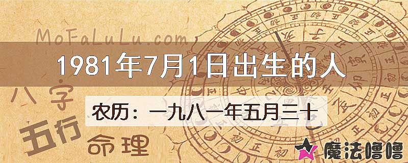 1981年7月1日出生的八字怎么样？