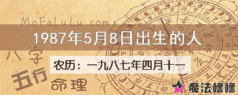 1987年5月8日出生的人