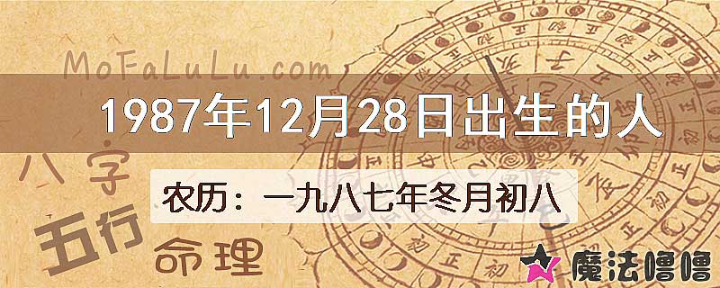 1987年12月28日出生的八字怎么样？