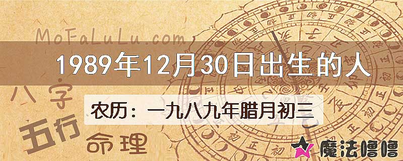 1989年12月30日出生的八字怎么样？