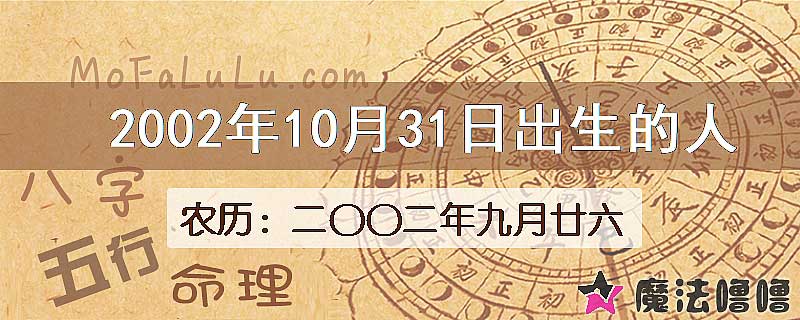 2002年10月31日出生的八字怎么样？