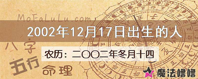 2002年12月17日出生的八字怎么样？