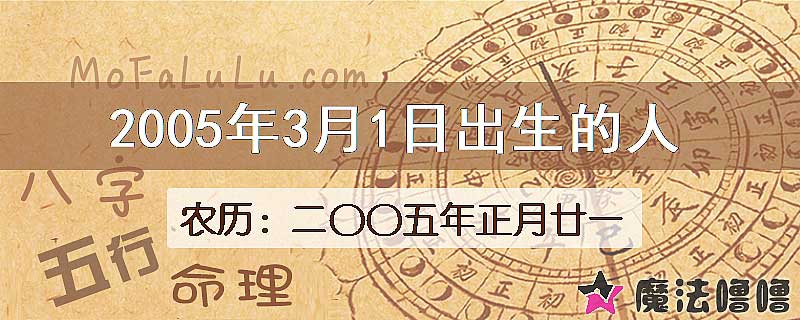 2005年3月1日出生的人