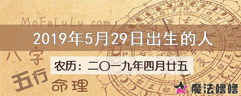 2019年5月29日出生的八字怎么样？