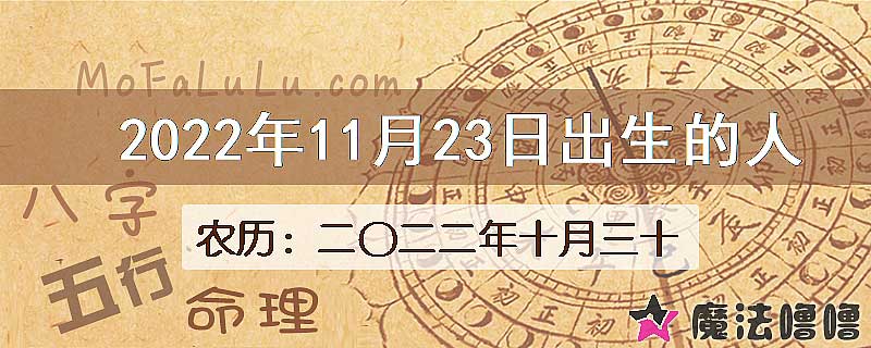 二〇二二年十月三十(新历2022年11月23日)出生的人