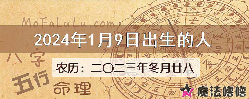 2024年1月9日出生的八字怎么样？