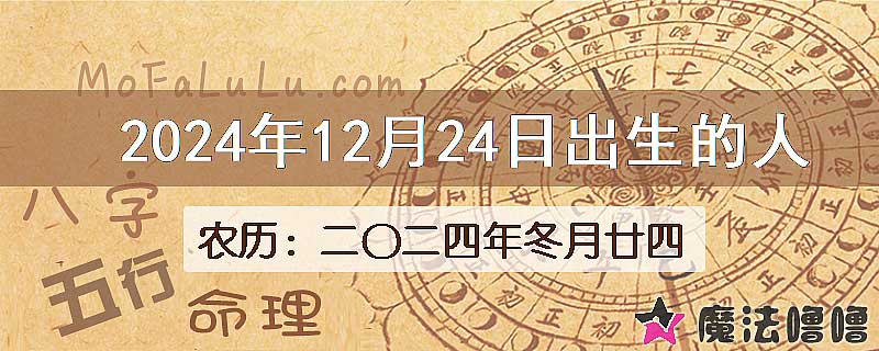 二〇二四年冬月廿四(新历2024年12月24日)出生的人