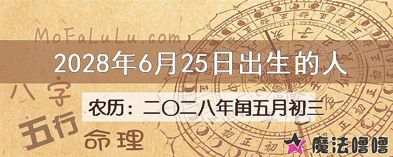 2028年6月25日出生的人