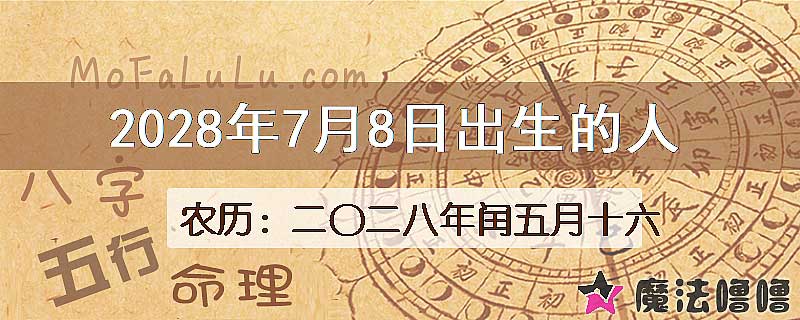 2028年7月8日出生的人