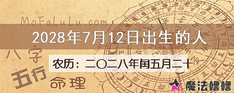 2028年7月12日出生的人