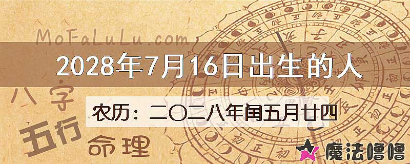2028年7月16日出生的人