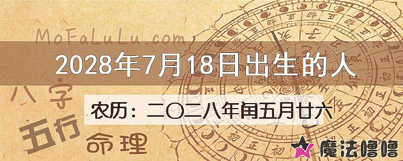 2028年7月18日出生的人