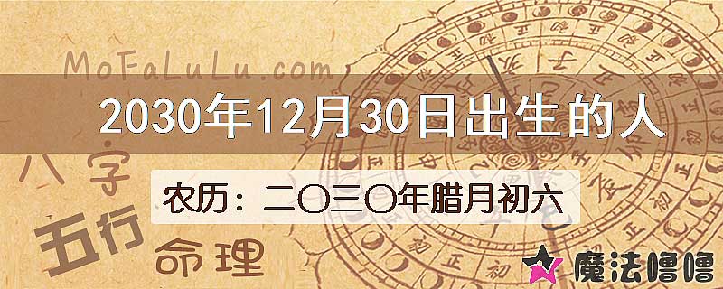 2030年12月30日出生的人
