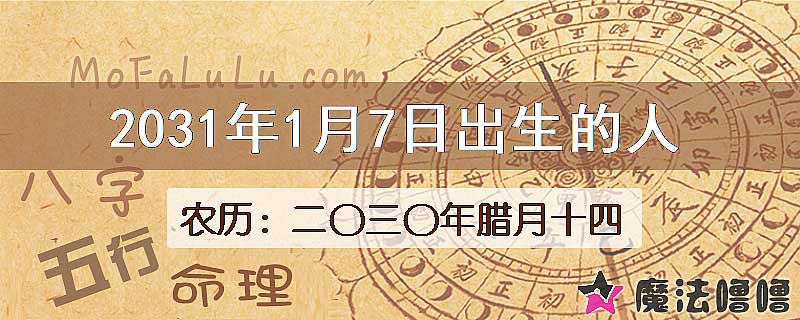 2031年1月7日出生的人