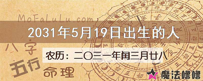 2031年5月19日出生的人