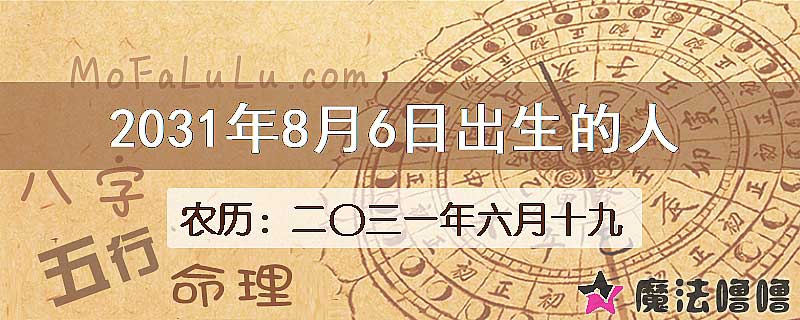 2031年8月6日出生的人