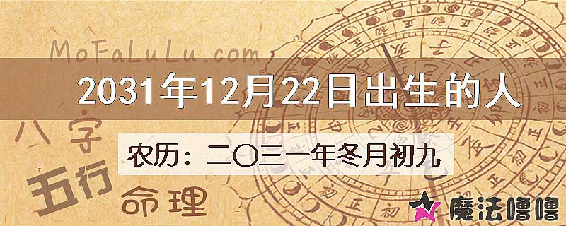 2031年12月22日出生的人