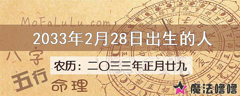 2033年2月28日出生的人