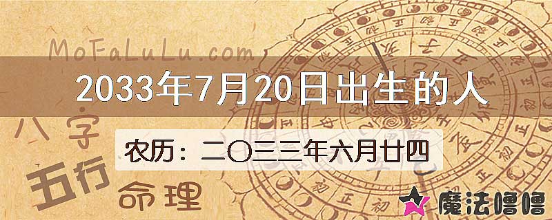 2033年7月20日出生的人