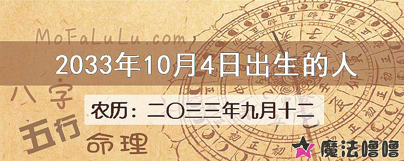 2033年10月4日出生的人