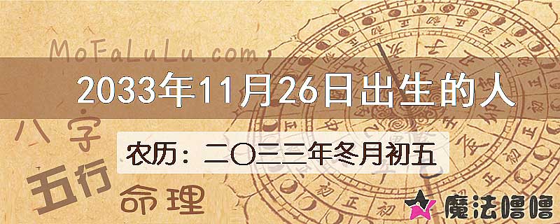 2033年11月26日出生的人