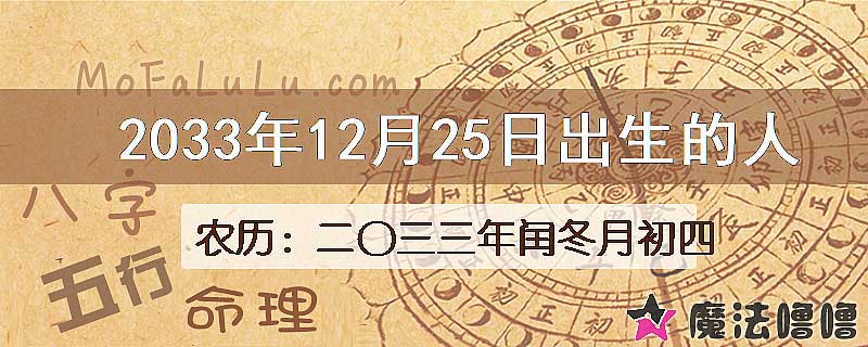 2033年12月25日出生的人