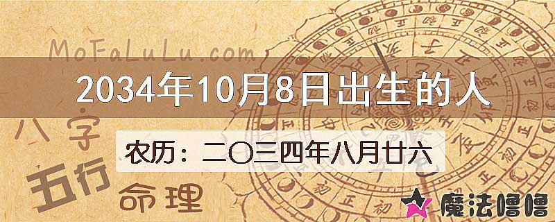 2034年10月8日出生的人