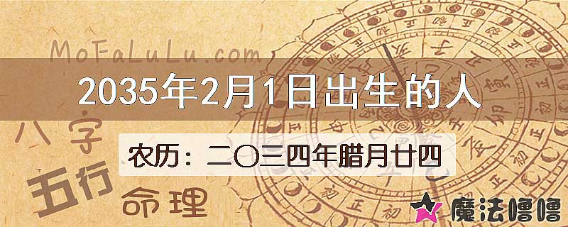 2035年2月1日出生的人