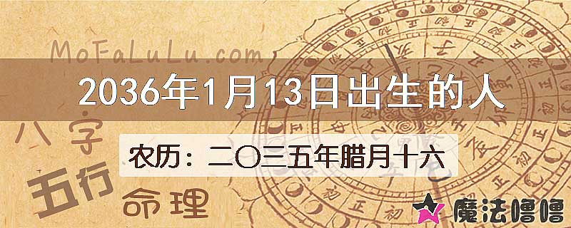2036年1月13日出生的人
