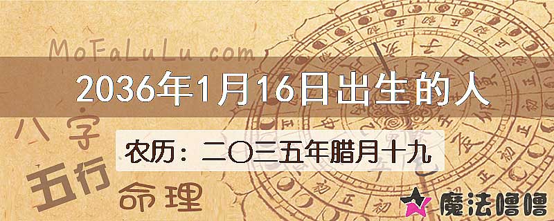 2036年1月16日出生的人