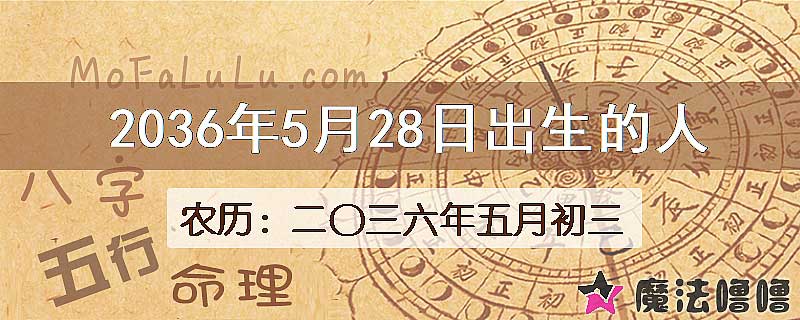 2036年5月28日出生的人