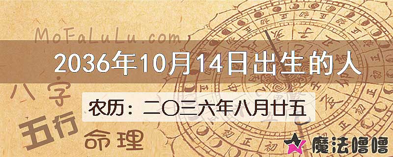 2036年10月14日出生的人
