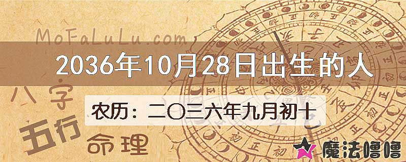 2036年10月28日出生的人
