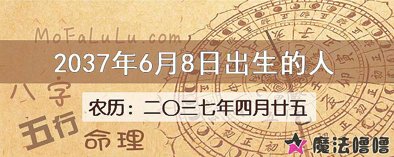 2037年6月8日出生的人