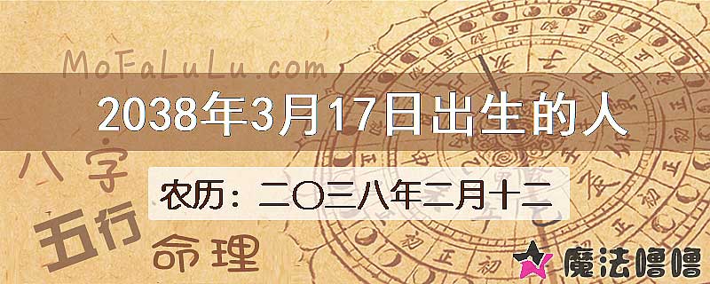 2038年3月17日出生的人
