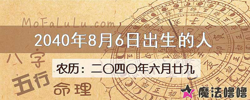 2040年8月6日出生的人