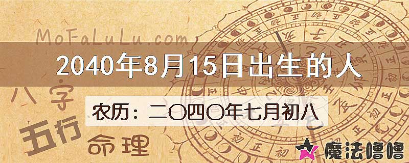 2040年8月15日出生的人